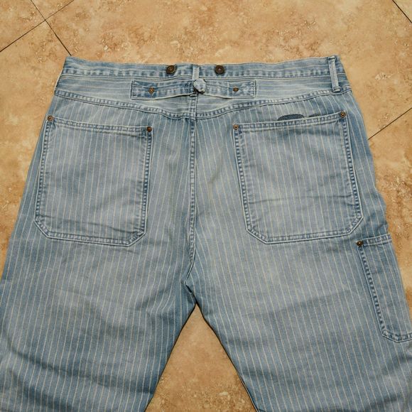 RRL - Ralph Lauren Double RL Indigo Striped Twill Pants - Picture 4 of 12